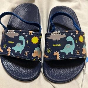 Dinosaur Print Kids Sandals - Blue size 5/6 toddlers kids slip Ons